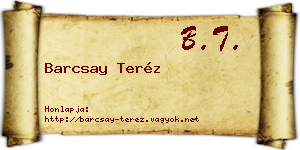 Barcsay Teréz névjegykártya